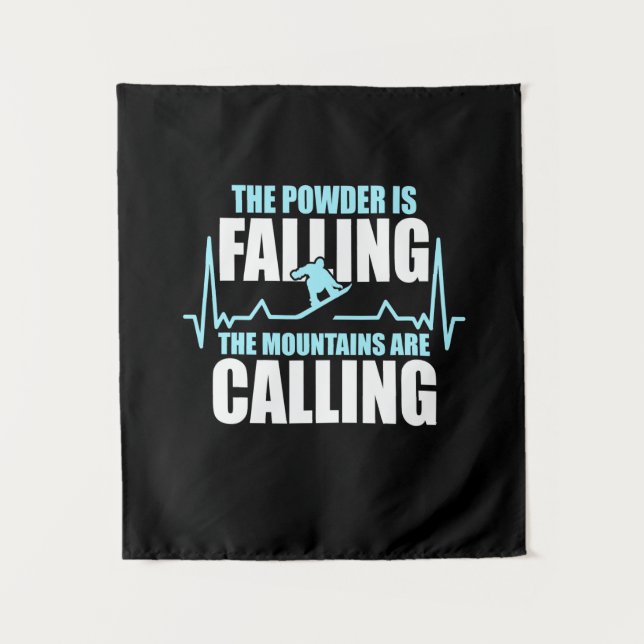 Powder Is Falling Snowboard Tapestry (Front)