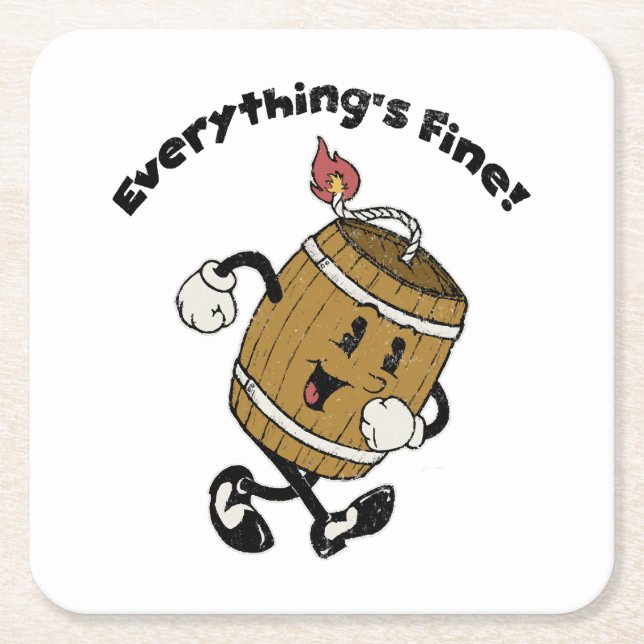 Powder Keg Square Paper Coaster (Front)