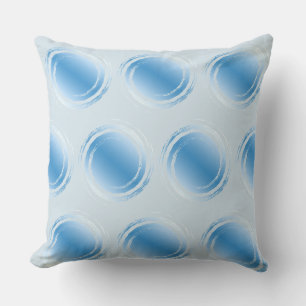 Powder Light Blue Polka Dot Swirling Circles Outdoor Pillow