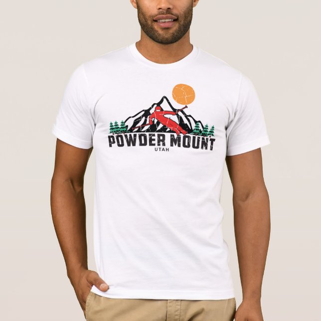 Powder Mountain Ski Sunset T-Shirt (Front)