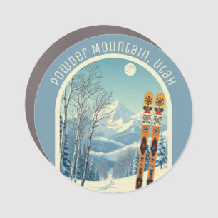 Powder Mountain Utah  ski souvenir  Car Magnet