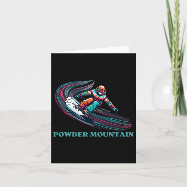 Powder Mountain Utah Snowboarding  Card (Front)