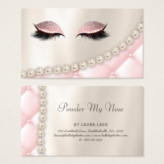 Bridal Salon Business Cards Templates Zazzle Powder My Nose Makeup Eye Lash Lashes Pearls Pink Business Card