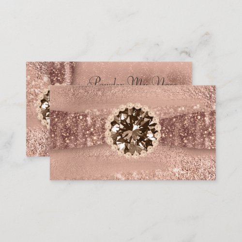 Powder my Nose Makeup Jewelry Fashion Rose Gold Business Card