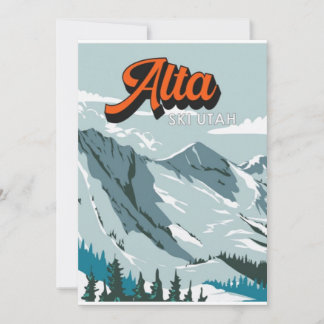 "Powder Paradise: Alta Ski Area, Utah postcard." Holiday Card