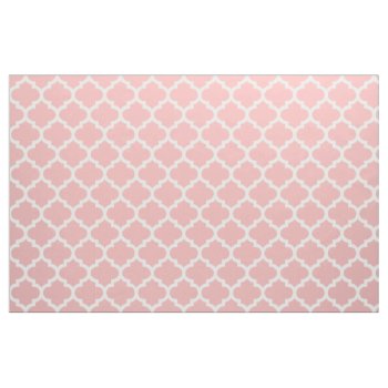 Powder Pink Moroccan Quatrefoil Trellis Fabric by Richard__Stone at Zazzle