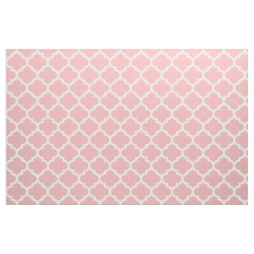 Powder Pink Moroccan Quatrefoil Trellis Fabric