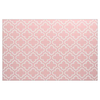 Powder Pink Moroccan Trellis Pattern Fabric 02 by Richard__Stone at Zazzle