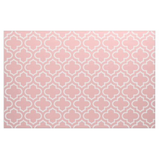 Powder Pink Moroccan Trellis Pattern Fabric 02