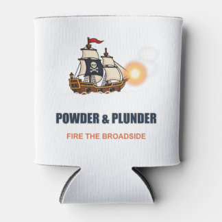 Powder & Plunder Pirate Ship Stubby Holder Can Cooler
