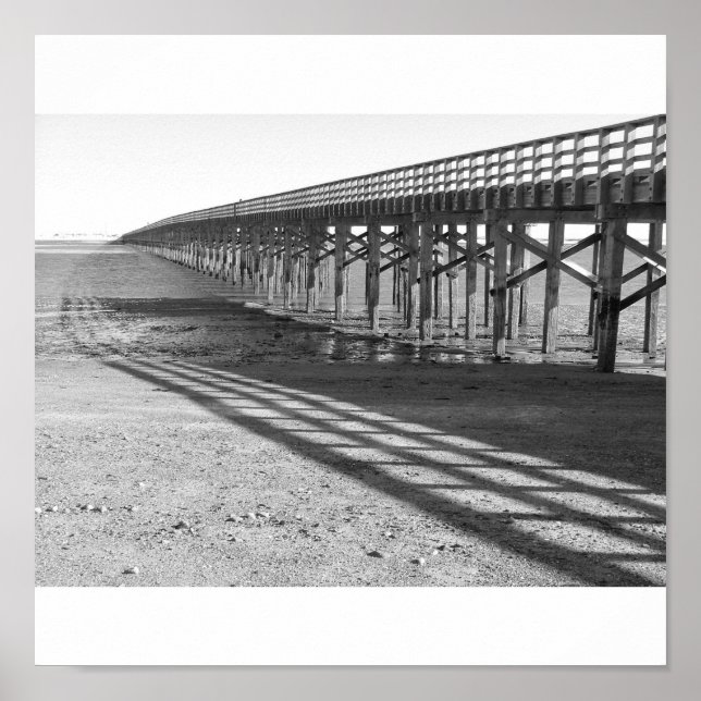 powder point bridge duxbury ma. low tide poster (Front)