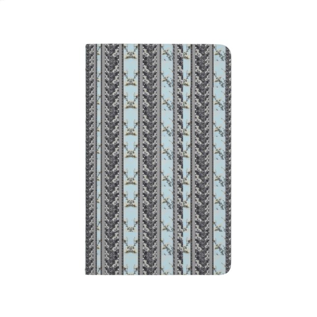 Powder poppy blue multi gray stripe orchids journal (Front)