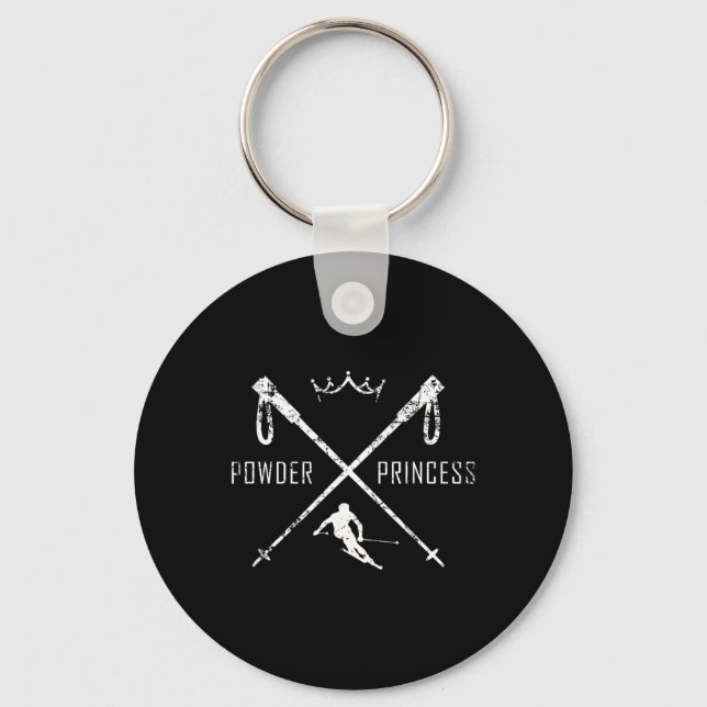 Powder Princess Ski Shirt  Keychain (Front)