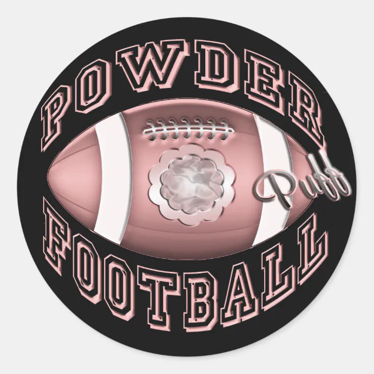 Powder Puff Football Classic Round Sticker Zazzle 