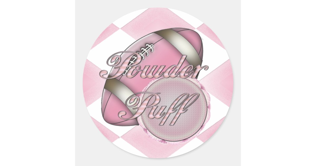 Powder Puff Football Classic Round Sticker Zazzle
