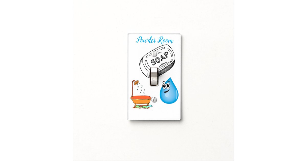 Powder Room, Bathroom Light Switch Cover Zazzle