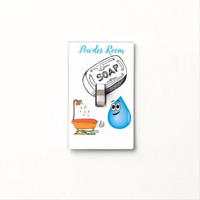 Powder Room, Bathroom Light Switch Cover (In Situ)