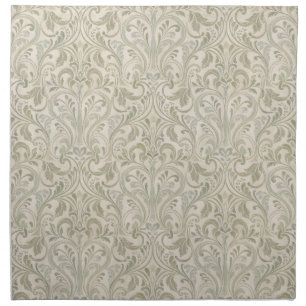 Powder Room Decor Soft Sage Botanical Print Cloth Napkin
