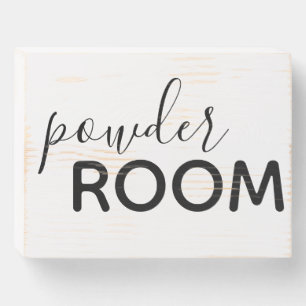 Powder Room Modern Farmhouse Rustic Bathroom Wooden Box Sign