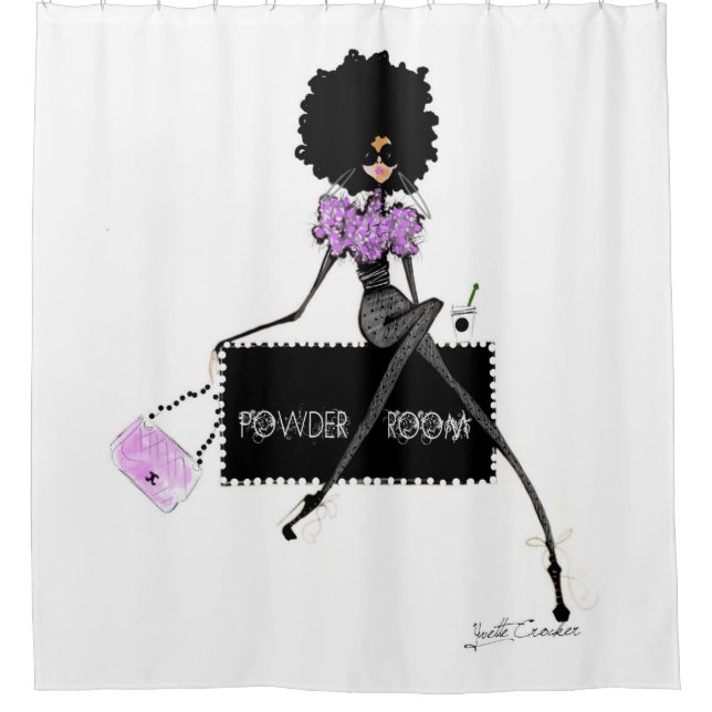 Powder Room Shower Curtain (Front)