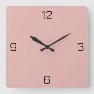 Powder Rose E6B6B0 Color - Option to Add Name Square Wall Clock