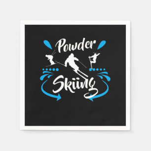 Powder Skiing Skiing Snow Cool Winter Sports Gift Napkins