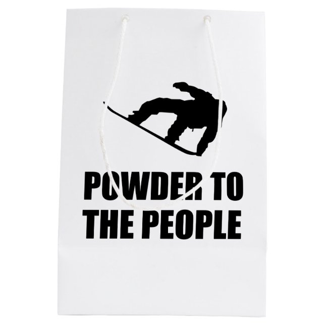 Powder Snow To The People Ski Medium Gift Bag (Back)