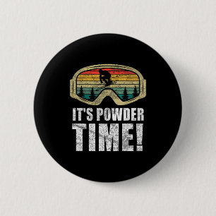 Powder time funny skiing snow freestyle winter top button