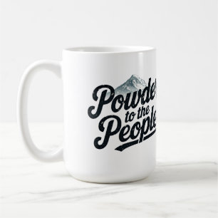 "Powder to the People" Retro Snowboard & Ski Coffee Mug