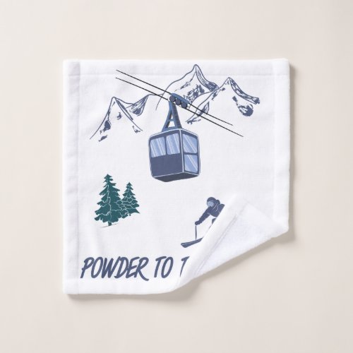 Powder to The People Ski Resort Wash Cloth