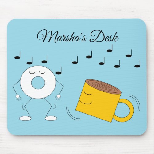 Powdered Donut and Decaf Coffee Dancing Mouse Pad