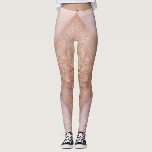 Powdered Pearls AI art  Leggings (Front)