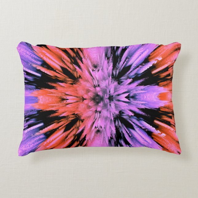 Powdered Pink Explosion Abstract Accent Pillow (Front)