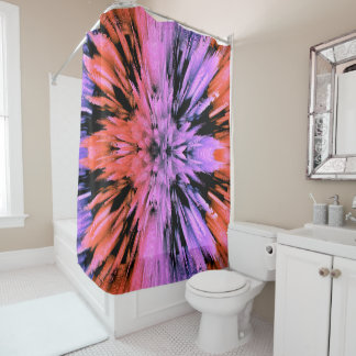 Powdered Pink Explosion Abstract Shower Curtain