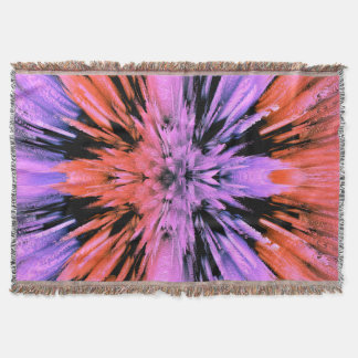 Powdered Pink Explosion Abstract Throw Blanket