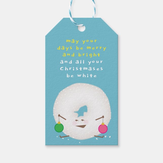 Powdered Sugar Donut Christmas  Gift Tags (Front)