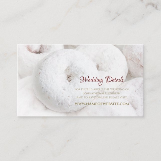 Powdered Sugar Donut Wedding Enclosure Card (Front)