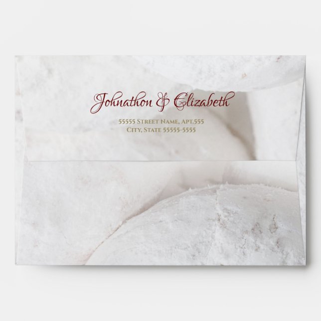 Powdered Sugar Donut Wedding Envelope (Back (Top Flap))