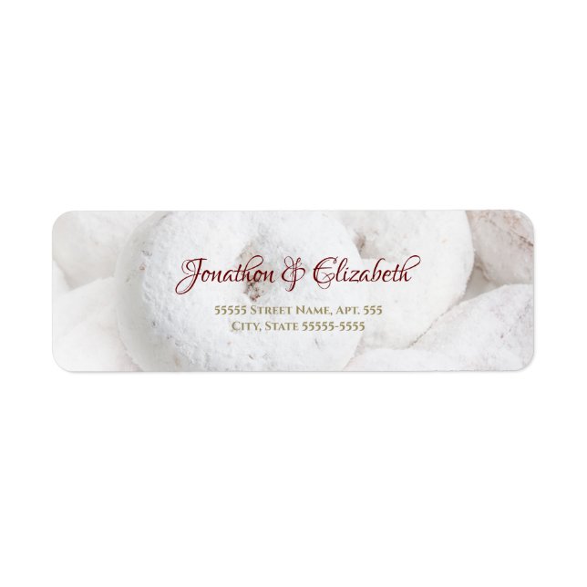 Powdered Sugar Donut Wedding Label (Front)