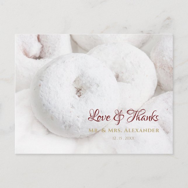 Powdered Sugar Donut Wedding Postcard (Front)