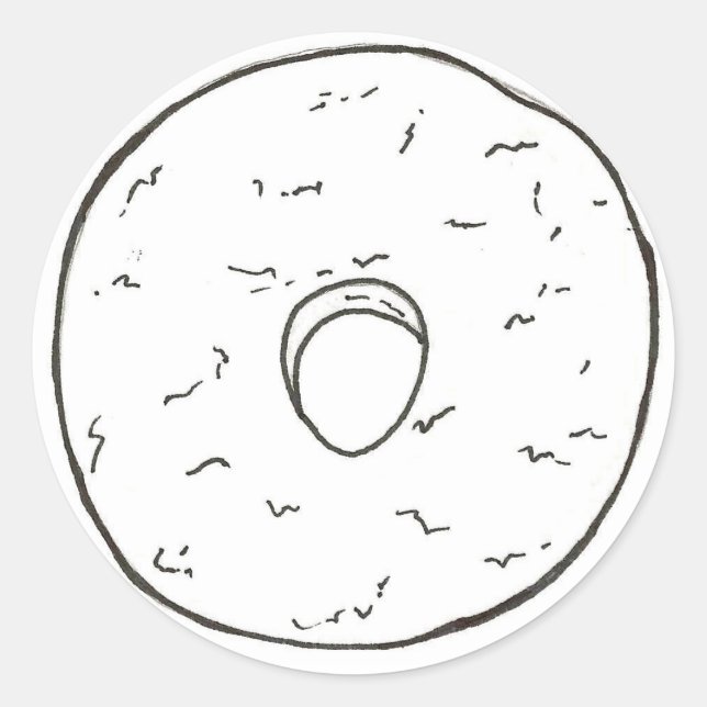 Powdered Sugar Doughnut Donut Breakfast Pastry Classic Round Sticker (Front)