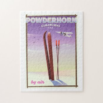 Powderhorn Colorado Travel Poster Jigsaw Puzzle by bartonleclaydesign at Zazzle