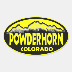Powderhorn Colorado yellow oval stickers