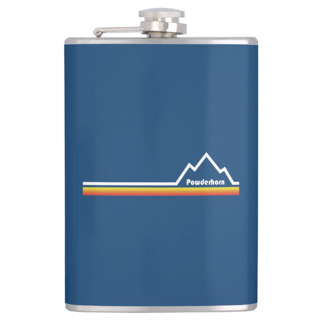 Powderhorn Mountain Colorado Flask (Front)