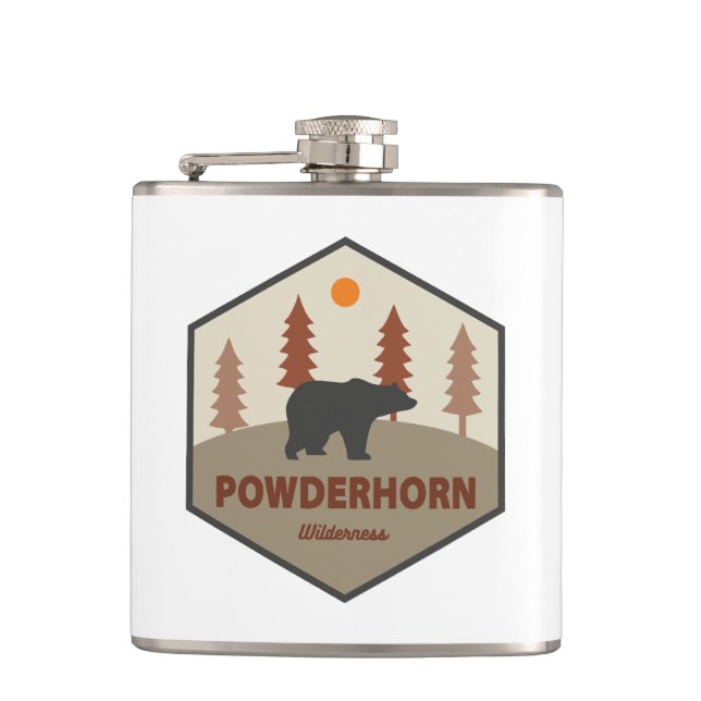 Powderhorn Wilderness Colorado Bear Flask (Front)