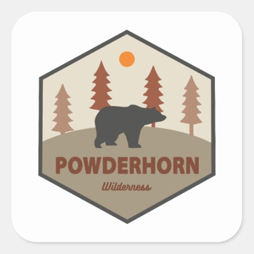 Powderhorn Wilderness Colorado Bear Square Sticker