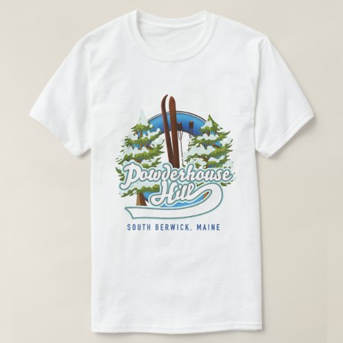 powderhouse hill south berwick maine ski logo T_Shirt