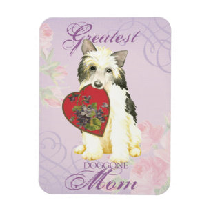 Powderpuff Heart Mom Magnet