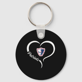 Powdersville Patriots Logo Half Heart Slogan Hs  Keychain