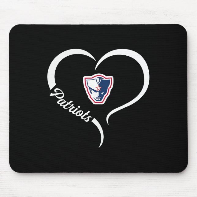Powdersville Patriots Logo Half Heart Slogan Hs  Mouse Pad (Front)